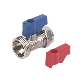 15mm x ¾" Washing Machine Valve with Lever (Straight)