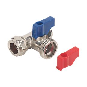 15mm x ¾" Washing Machine Valve with Lever (Tee)